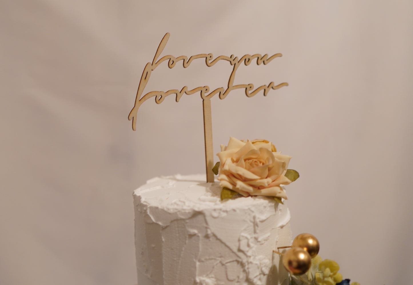 Love you forever - natural wood topper