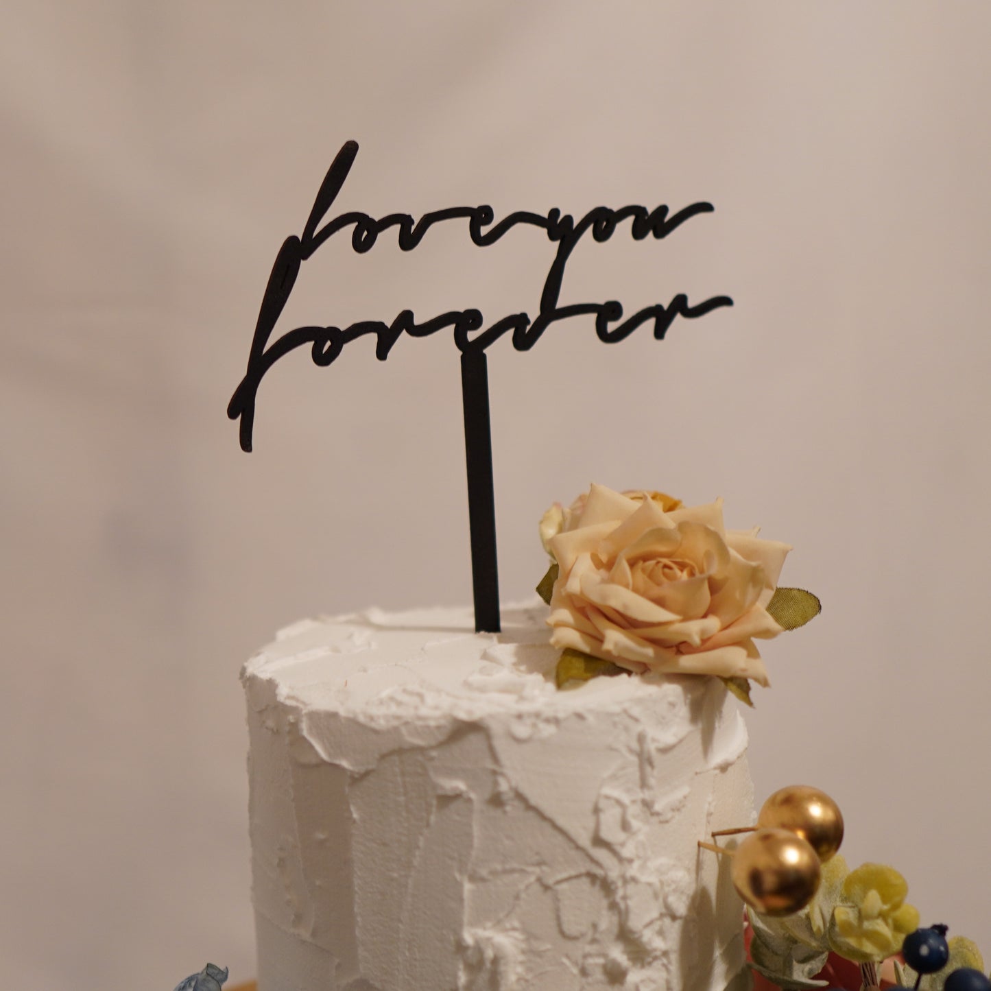 Love you forever - natural wood topper