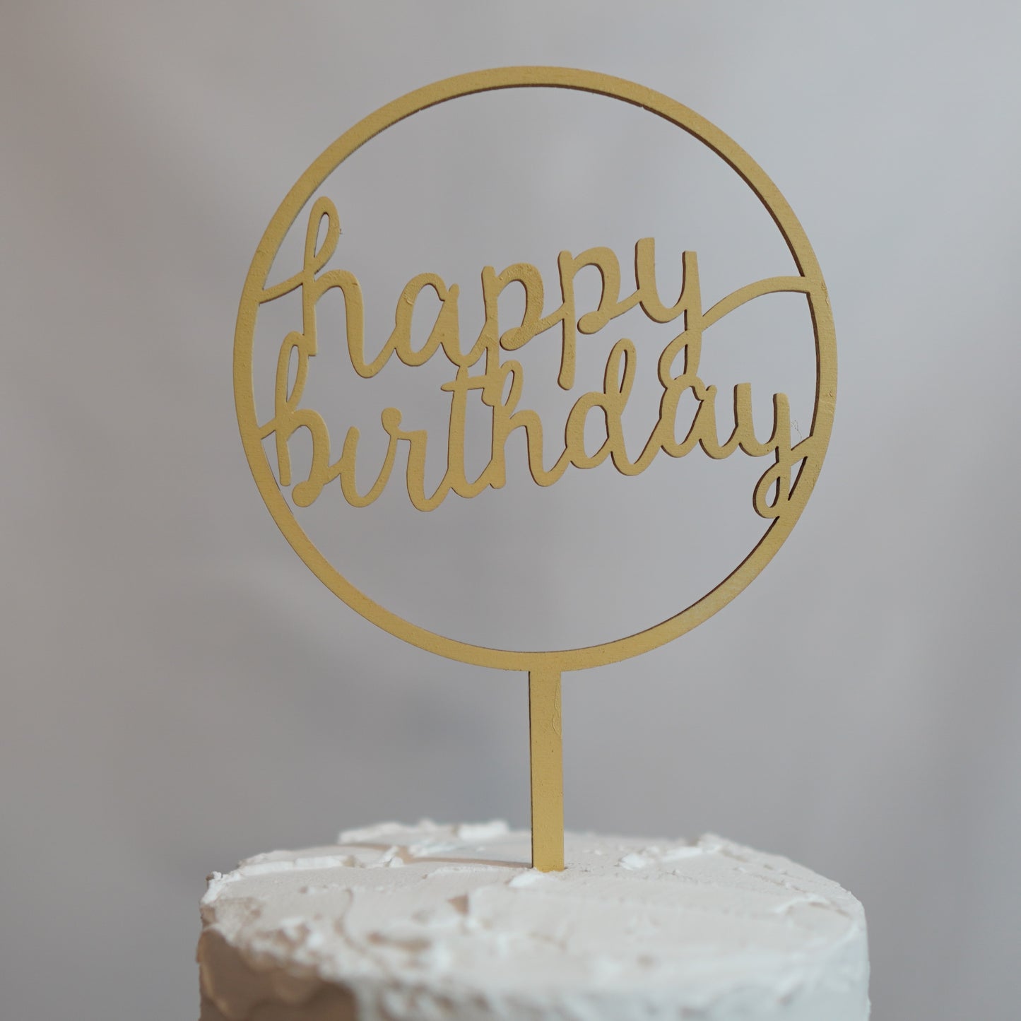 Happy Birthday - ring wood topper