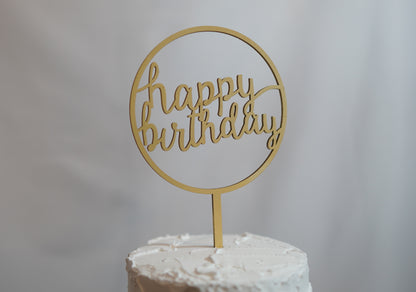 Happy Birthday - ring wood topper